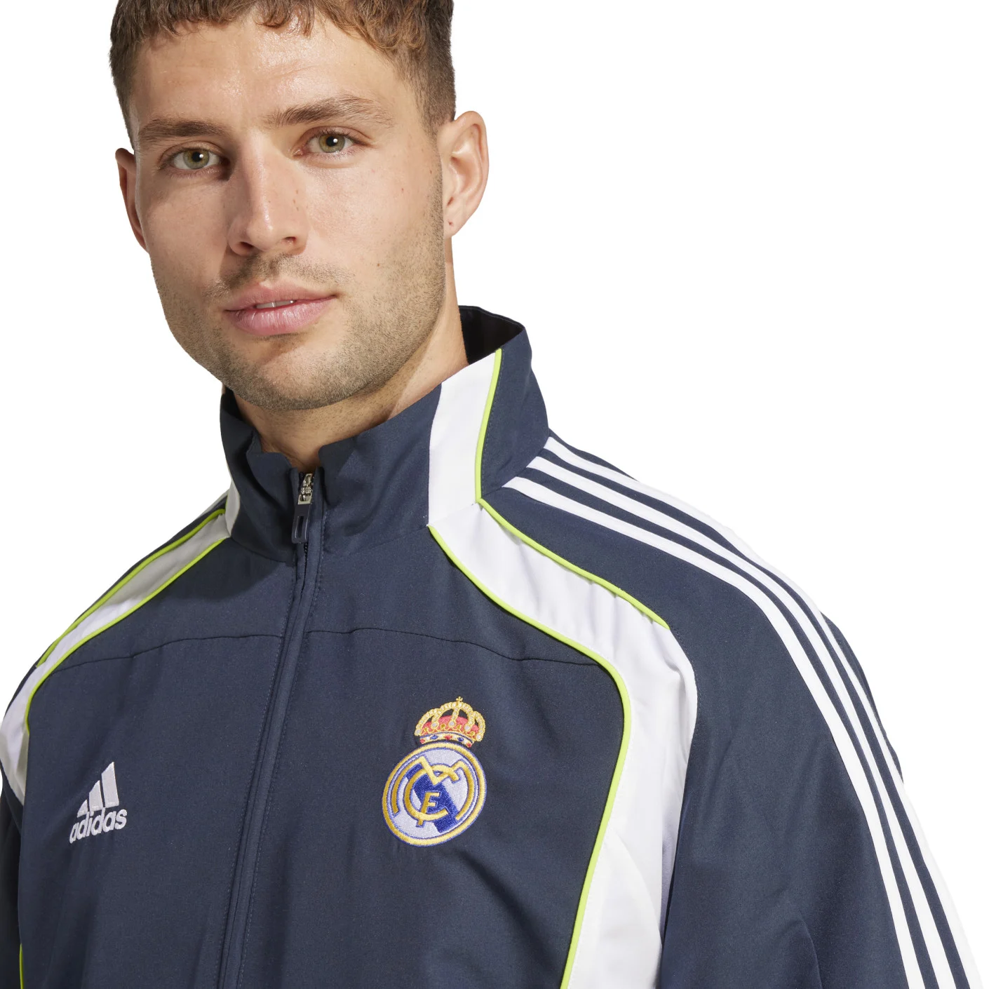 adidas Real Madrid Urban Purist Trainingspak Full-Zip 2024-2025 Donkerblauw Wit Lichtgroen