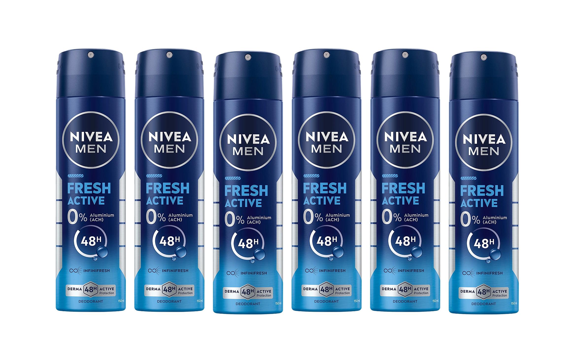 Deo Spray Fesh Active 6 x 150 mlDeo für Herren bekämpft geruchsverursachende Bakterien aktiv