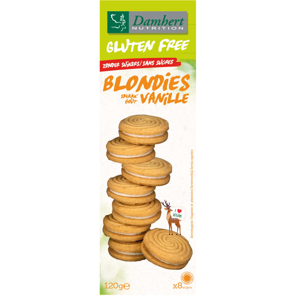 3x Damhert Koek Blondies Glutenvrij120 gr