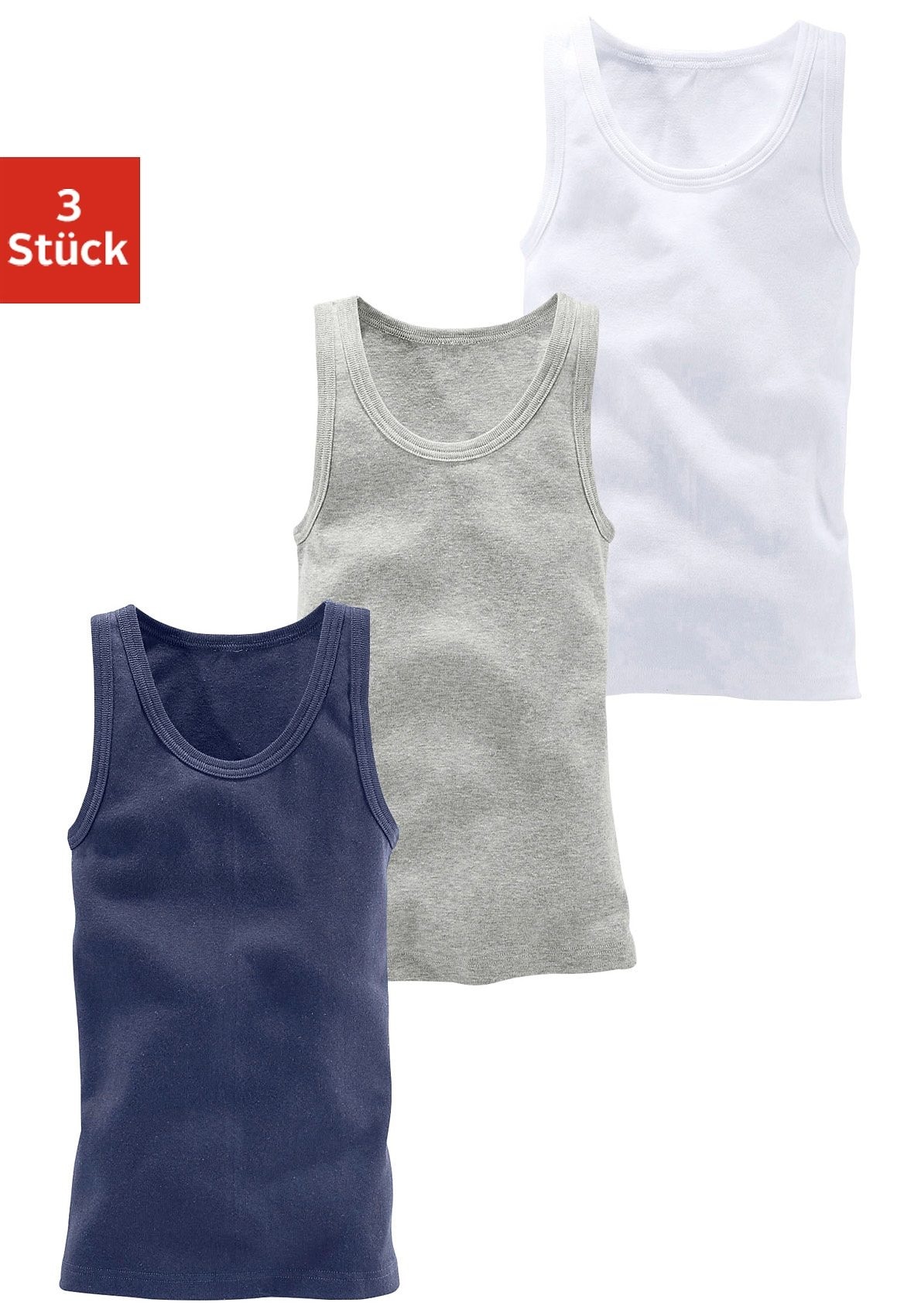 H.I.S Unterhemd Packung, 3 Stk. ideal zum Drunterziehen