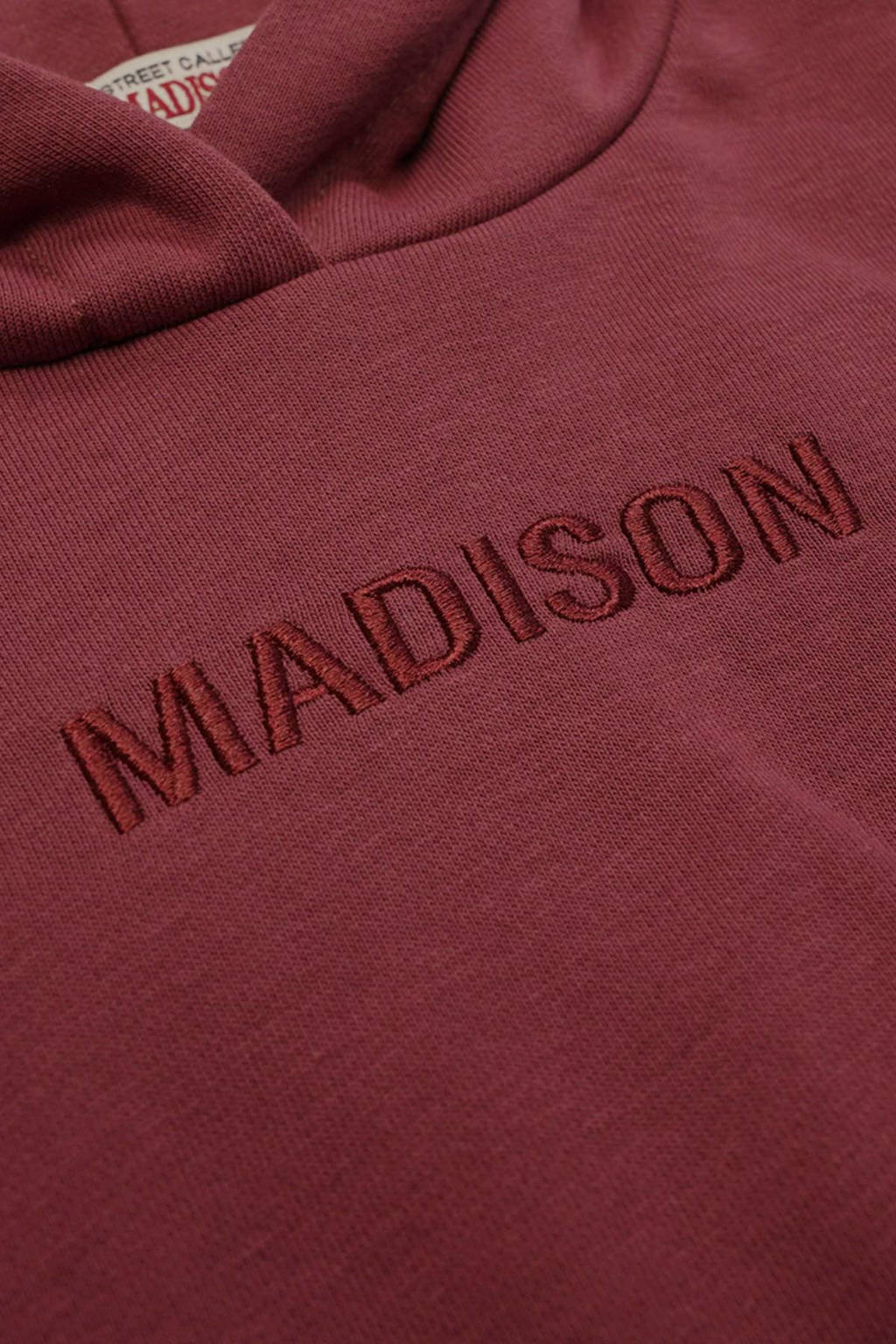 sweater CHARLIE met logo en borduursels bordeauxrood