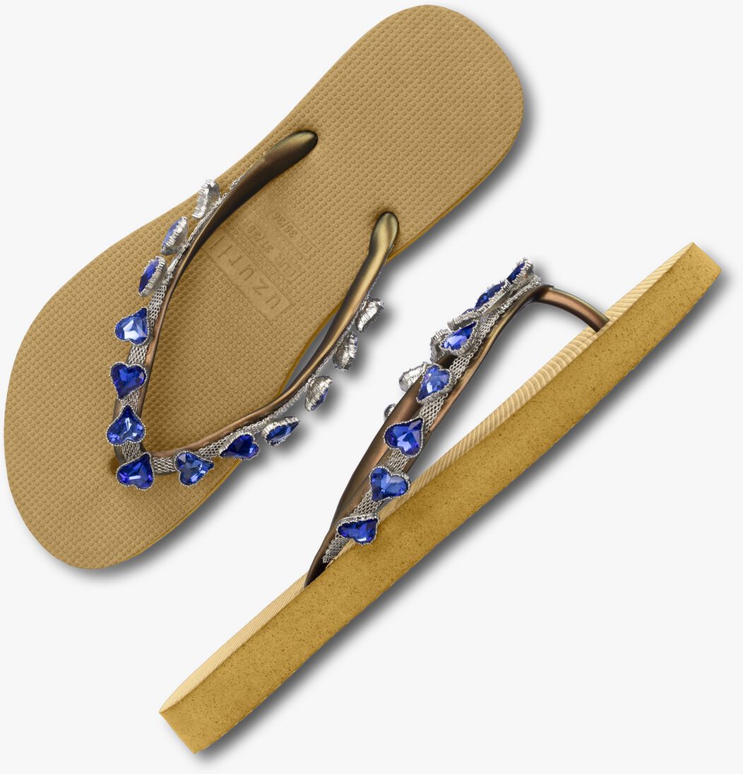 UZURII gele uzurii teenslippers heart blue