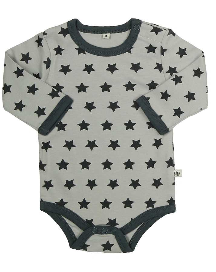 Langarm-Bodies MUSTER MIX 4-er Pack in blau/dunkelblau