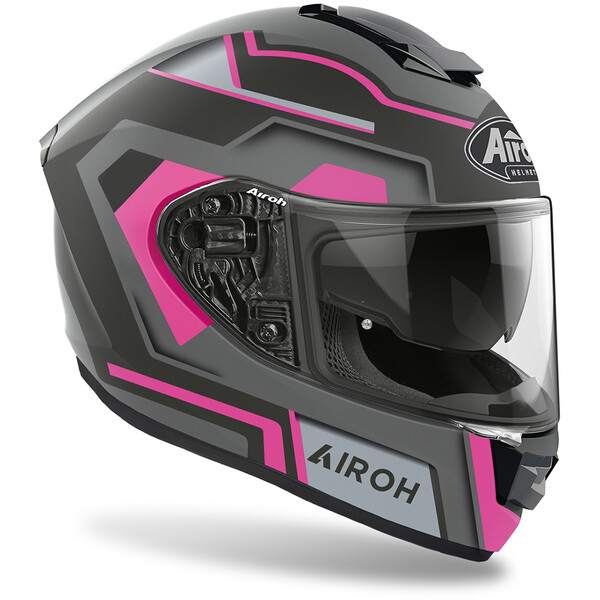 Airoh - Casque ST.501 Square Noir Mat / Gris Mat / Rose