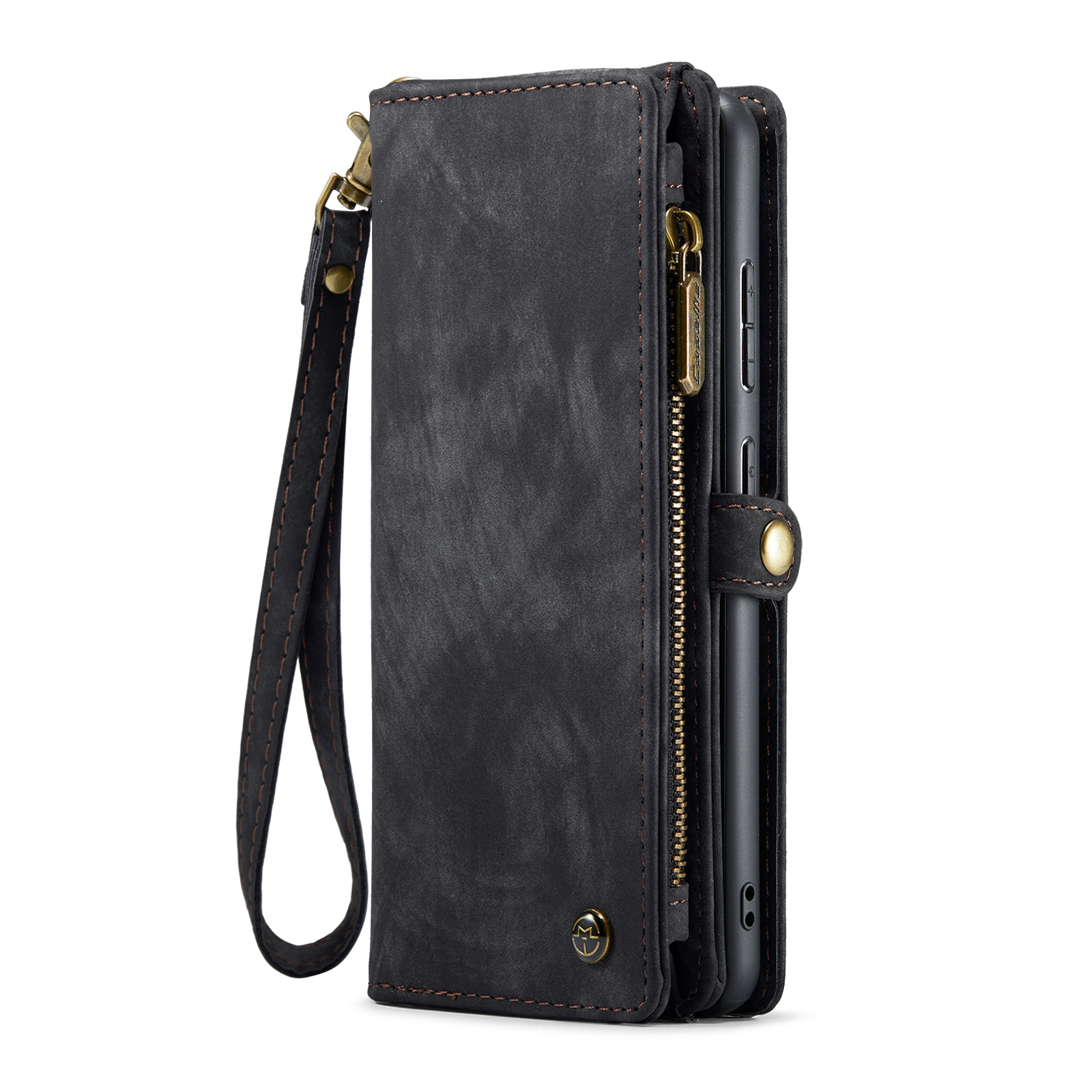 Samsung Galaxy S24 FE 2in1 Leder Tasche   Magnet Hardcase Karten Etui - Schwarz