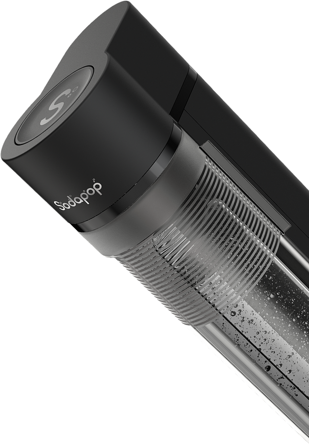 SODAPOP Wassersprudler Logan matt schwarz, 1x 850ml + 1x 600ml Glas + 1x 850ml PET, OHNE CO² Zylinder