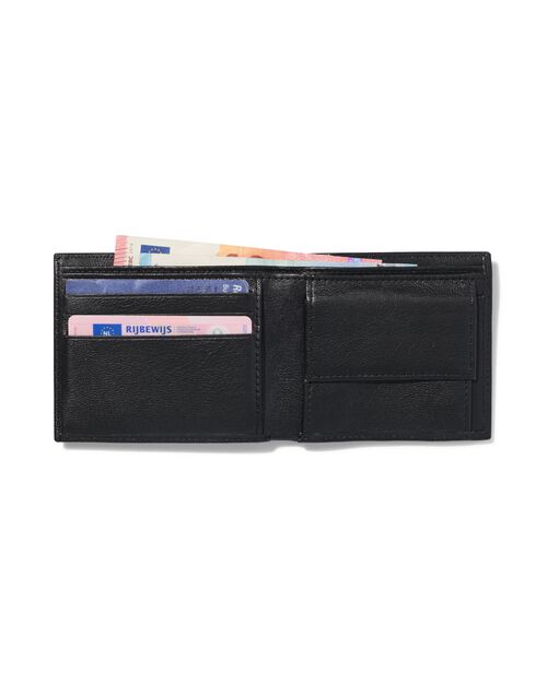portefeuille en cuir noir avec blocage RFID