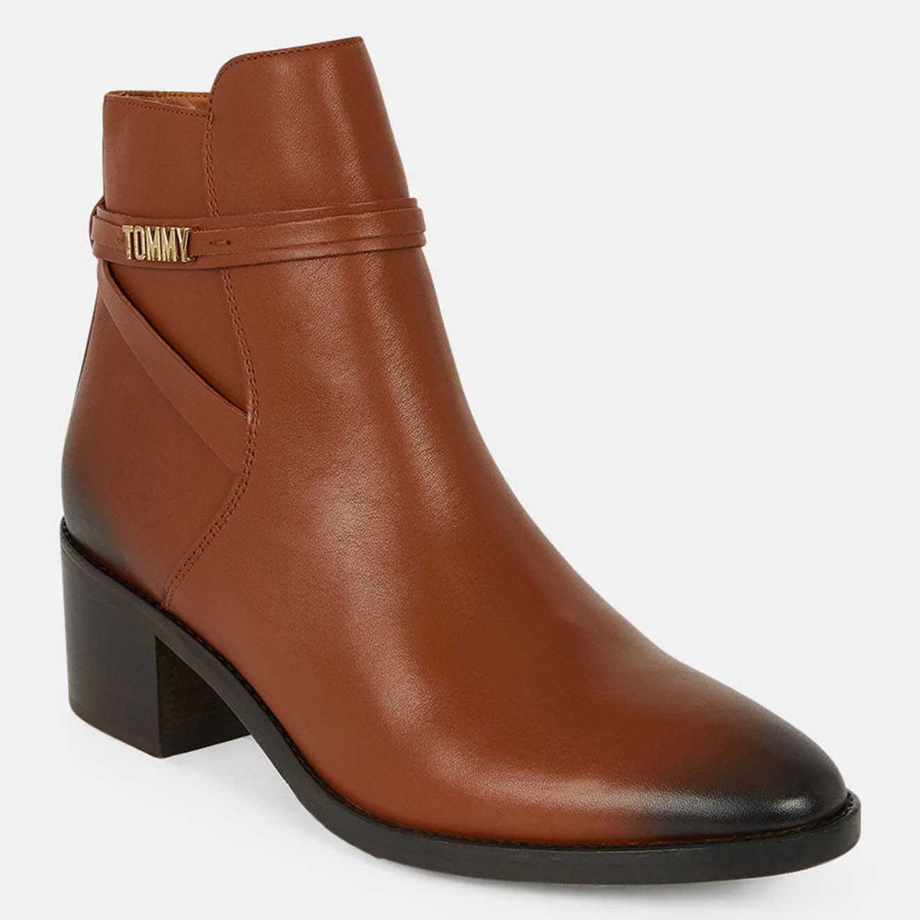 Tommy Hilfiger Bottines en Cuir à talon Brandi cognac - Talon 6 cm