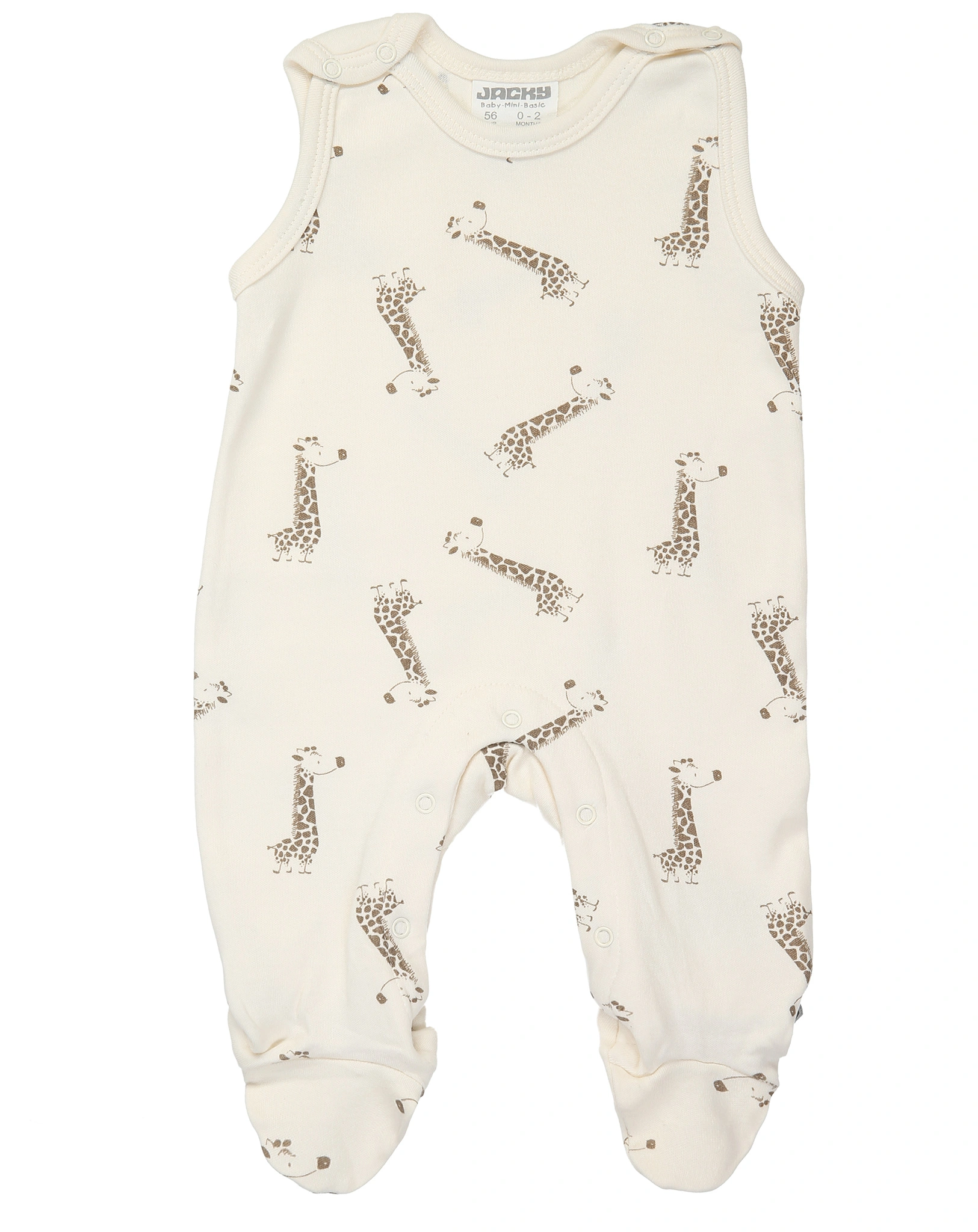 Strampler GIRAFFEN mit Langarmshirt in beige