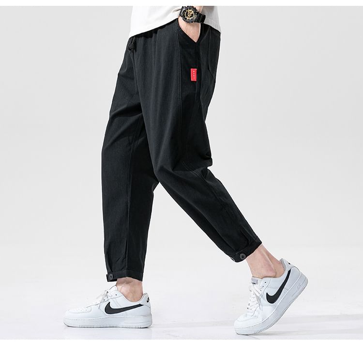 YIKES - Effen cropped harembroek met trekkoordtaille