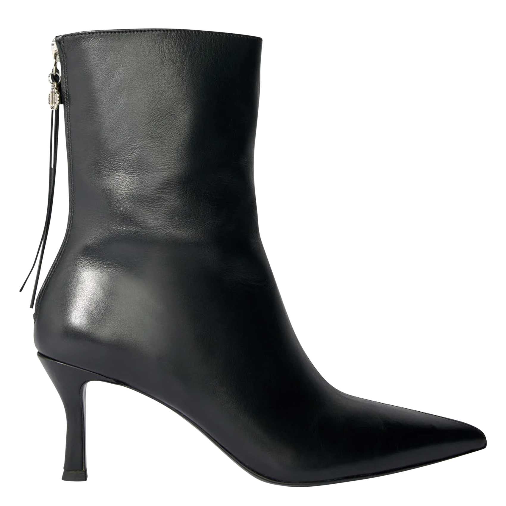 Bottines en cuir lisse | Noir