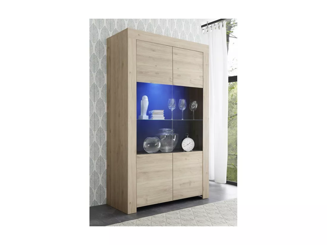 Vaisselier 2 portes en verre sans éclairage H186 cm - Firenze