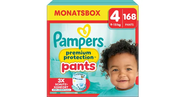 Pampers Premium Protection Pants Grösse 4 Monatsbox 168 Pants