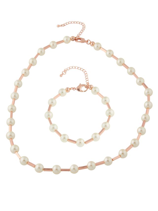 Armband & Collier, Muschelkernperlen & Hämatit