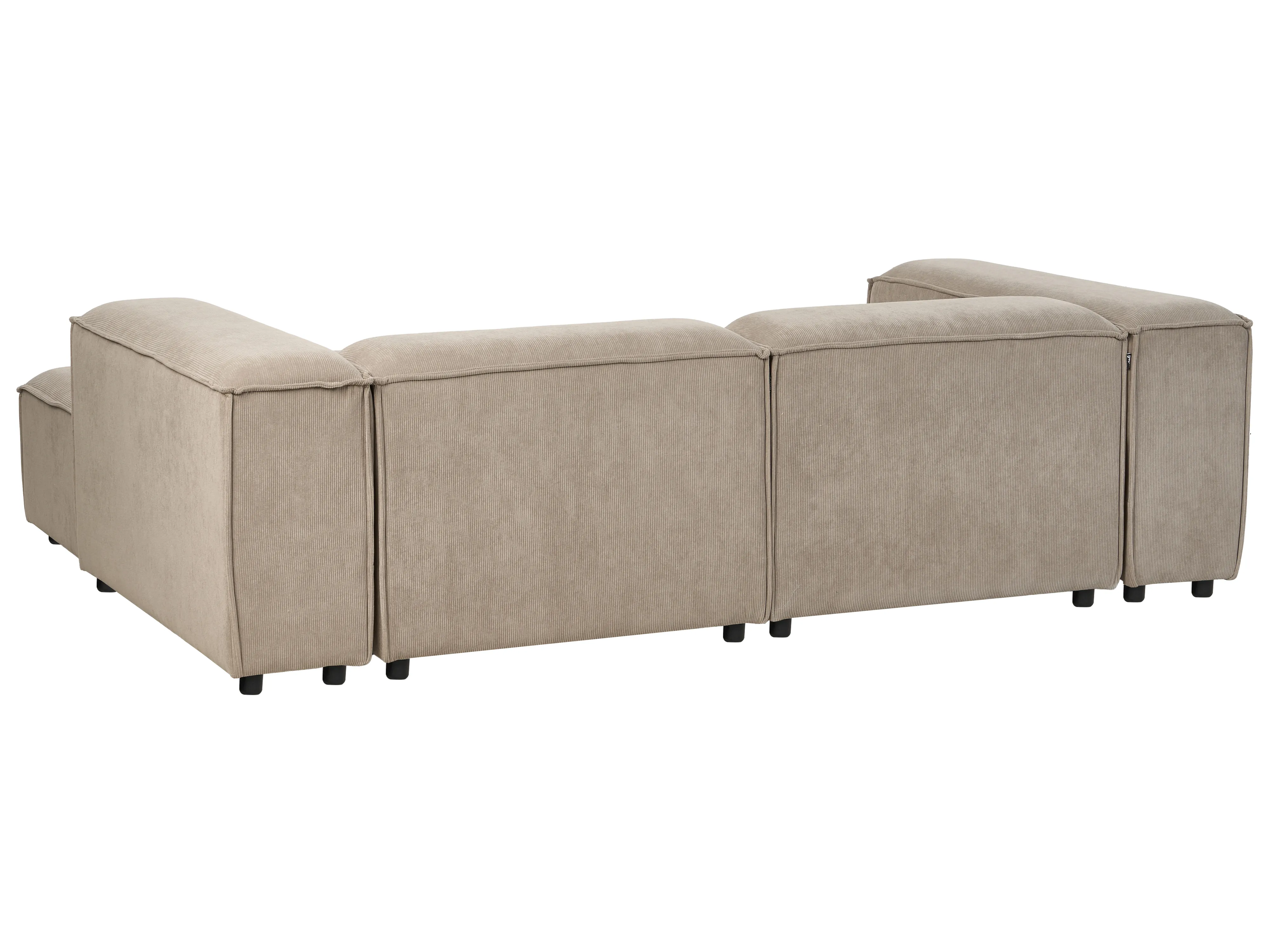 Modulaire hoekbank 3-zits ARDAL Corduroy Lichtbruin met ottomaan linkszijdig