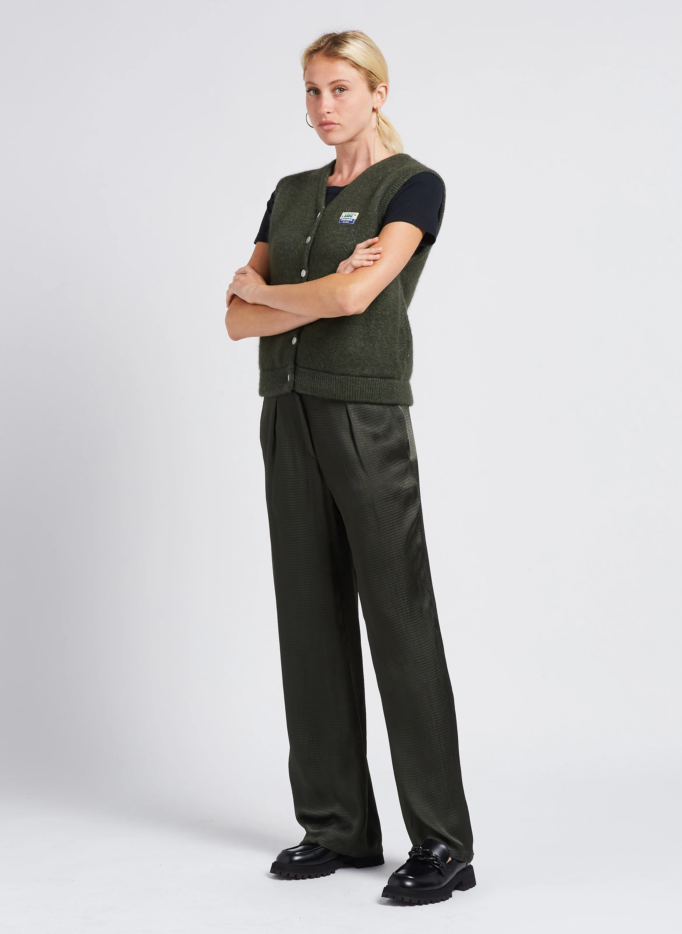 GAMIPY - Tee-shirt court col rond en coton | Noir
