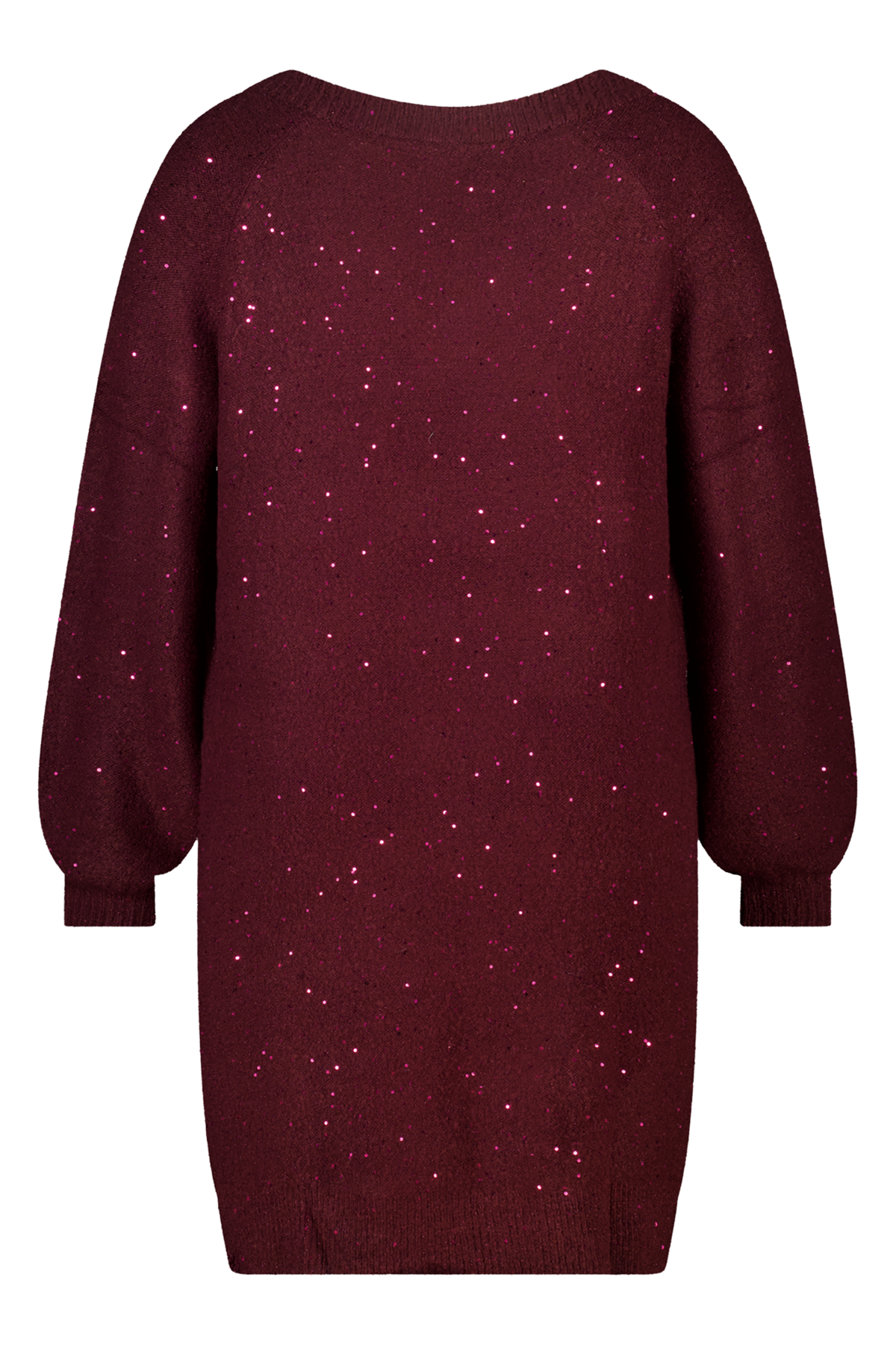Gebreide tuniek met glitter en pailletten Bordeaux
