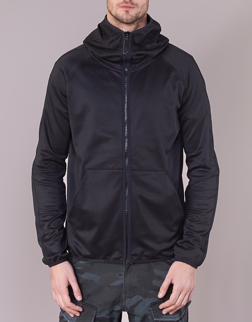 G-Star Raw - STRETT SLIM HOODED ZIP THRU SW L/S - Noir