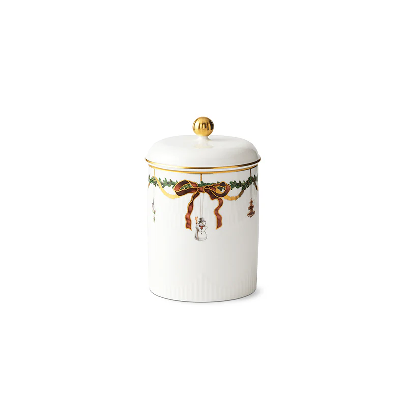 Royal Copenhagen  Stjerne Riflet krukke med låg - H16 cm