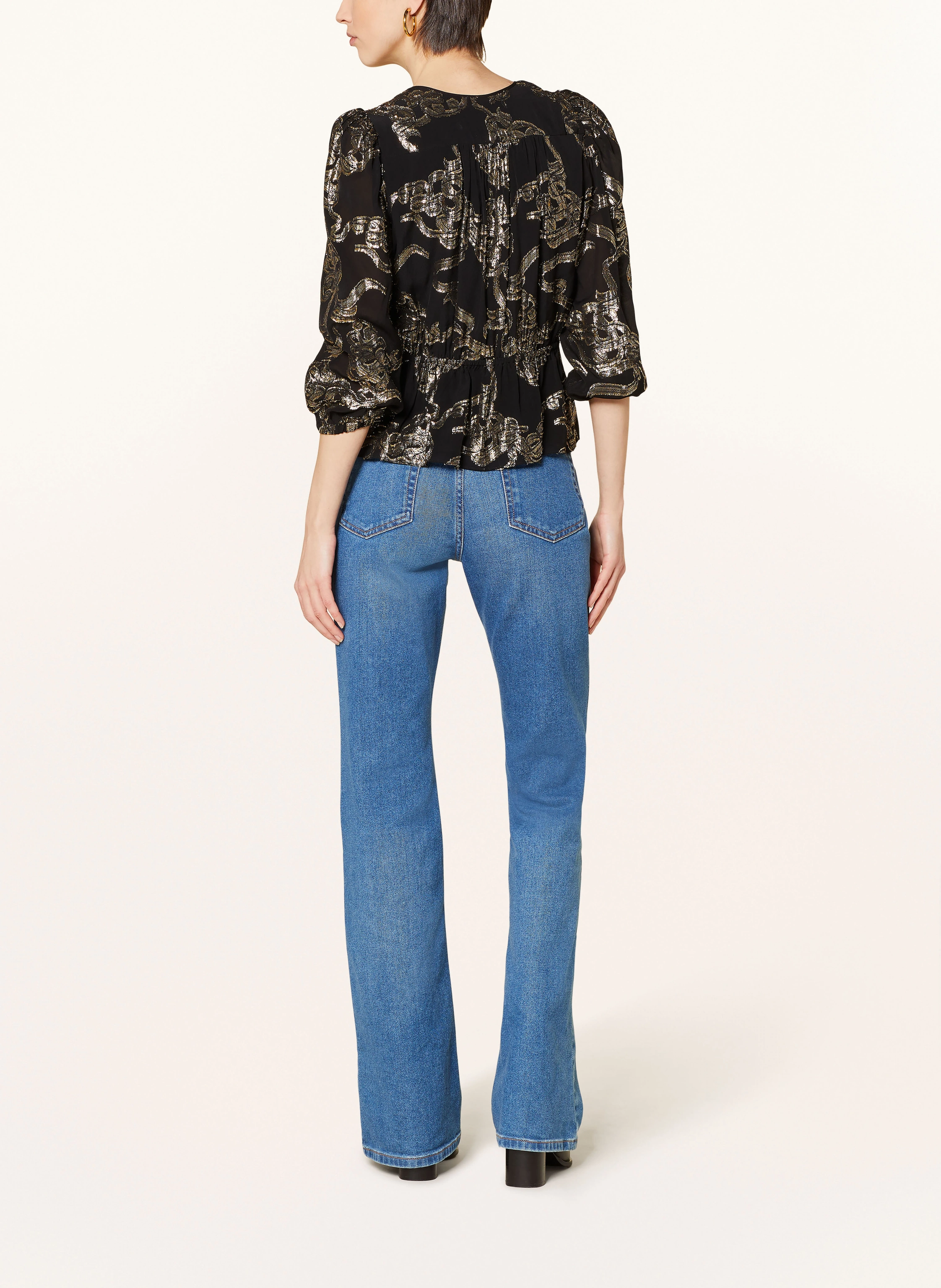 ba&sh Blusenshirt BEVERLY mit 3/4-Arm und Glitzergarn
