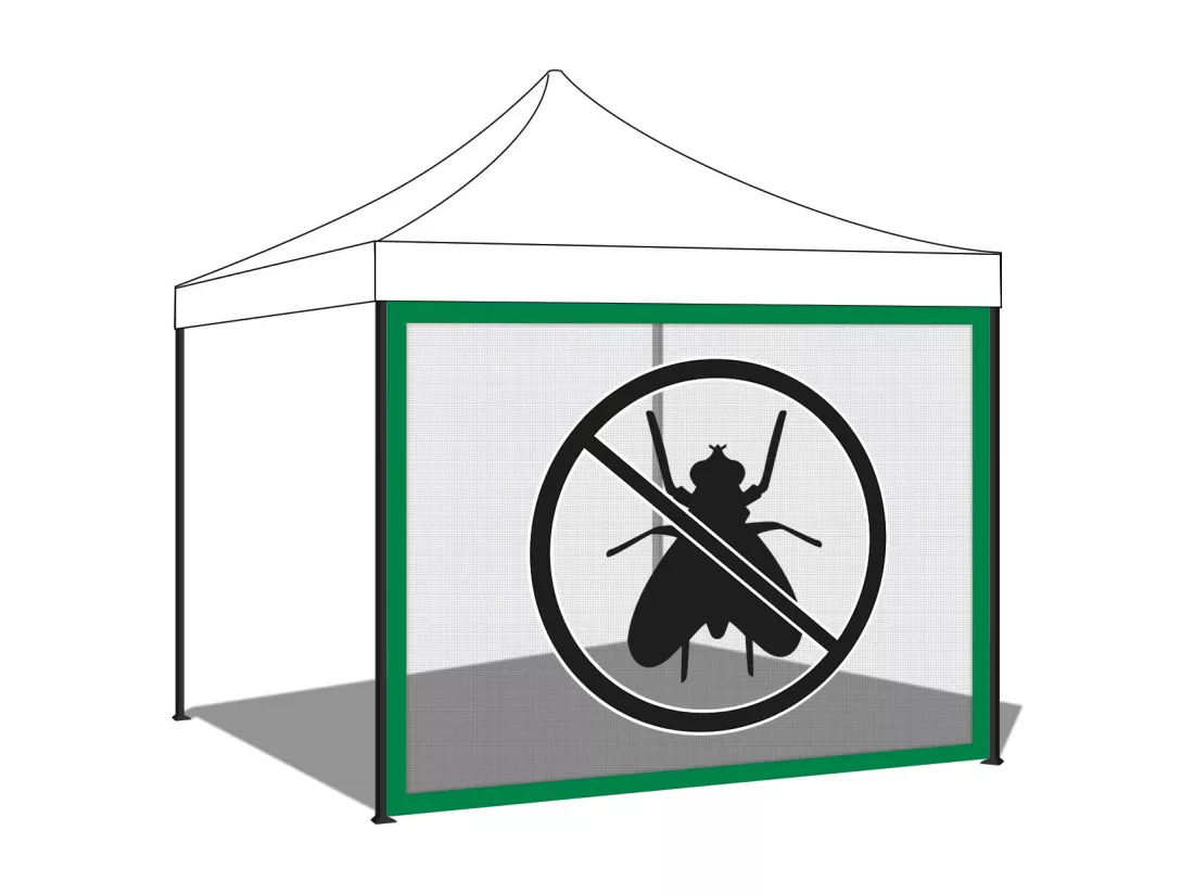 Moustiquaire pour gazebo de jardin. Moustiquaire avec système d'arrachage. 300X200H cm Vert