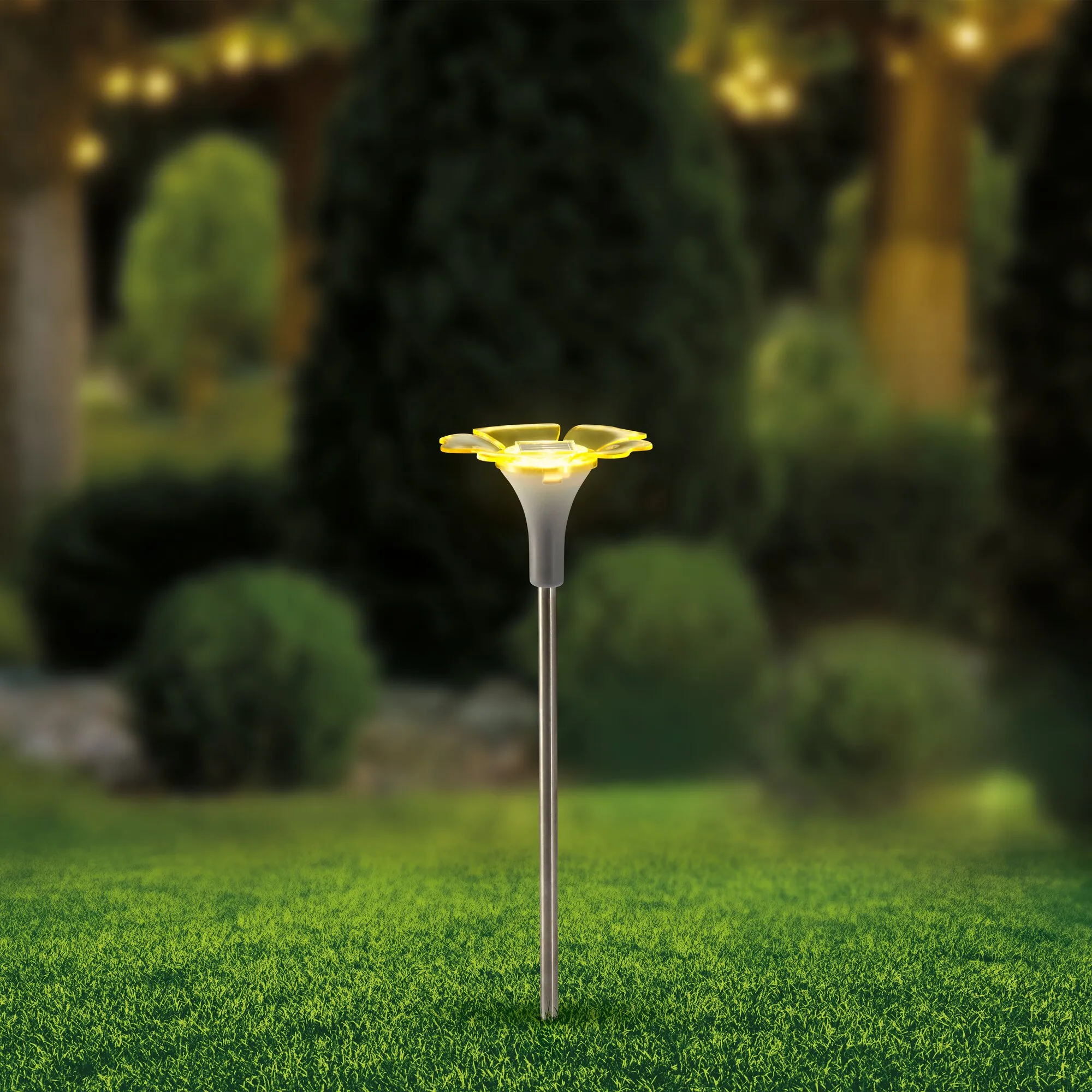Solar-Blume mit LED-Licht, ca. 10x34cm