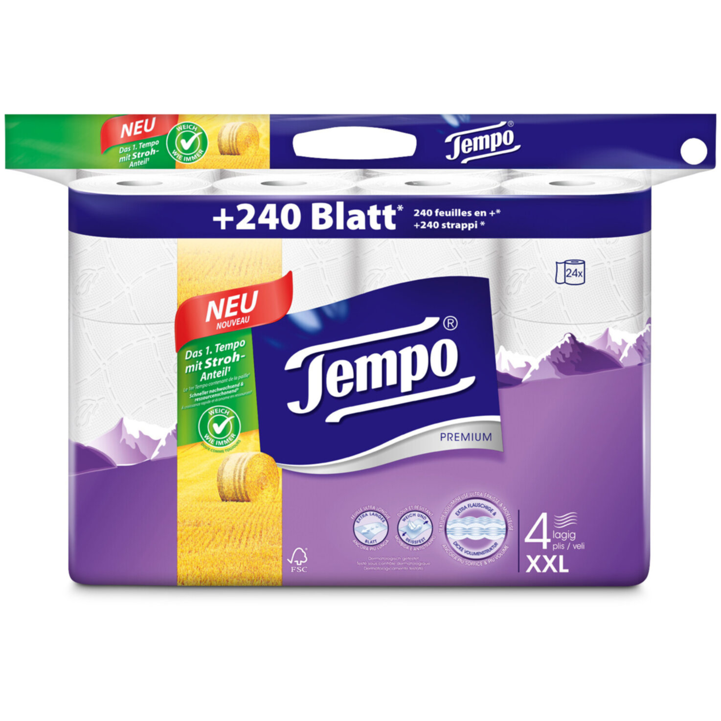 Tempo Premium Toilettenpapier 4-lagig 24 Rollen