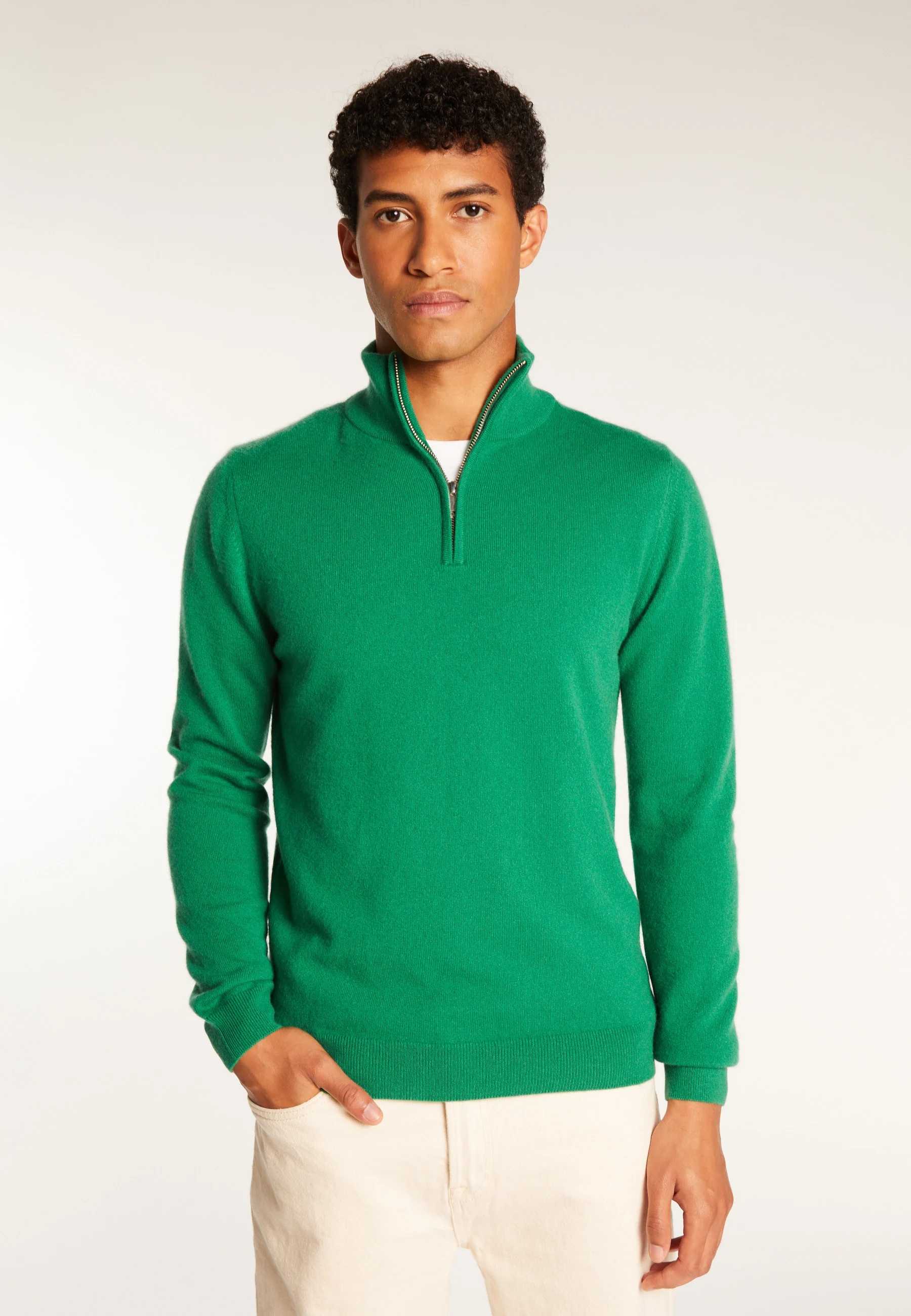 EMILEAH24 - Pull camionneur en cachemire | Vert
