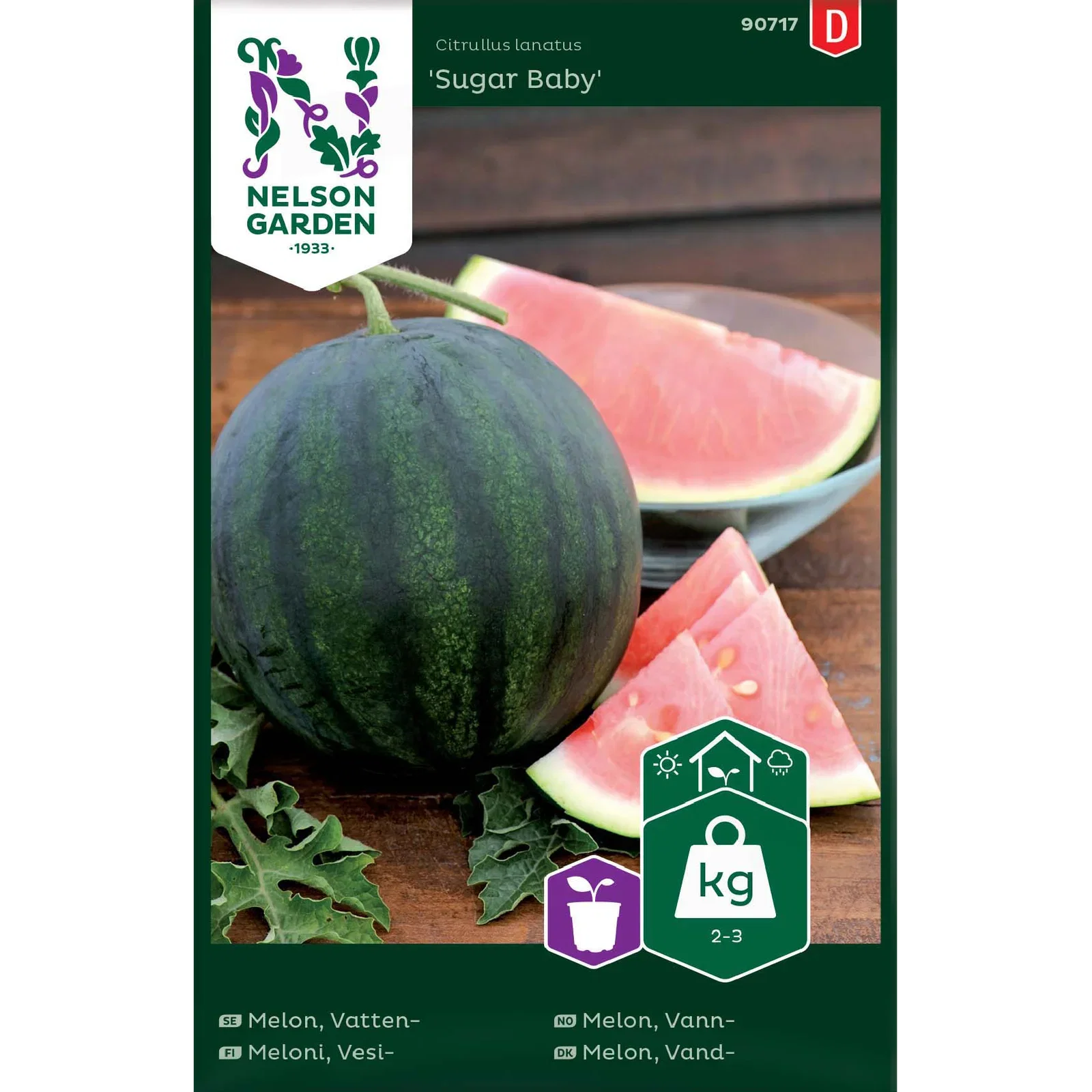 Citrullus lanatus 'Sugar Baby' Vannmelon 'Sugar Baby'