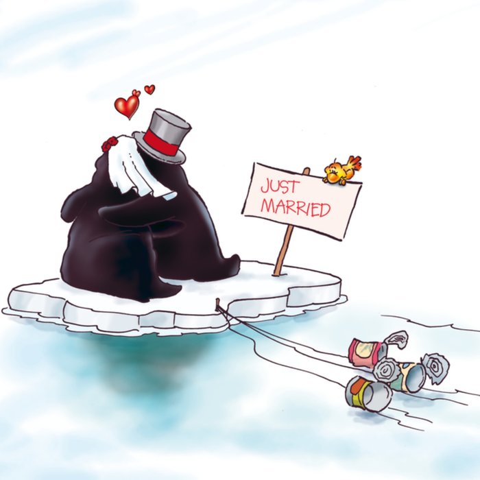 Doodles | Huwelijkskaart | pinguins