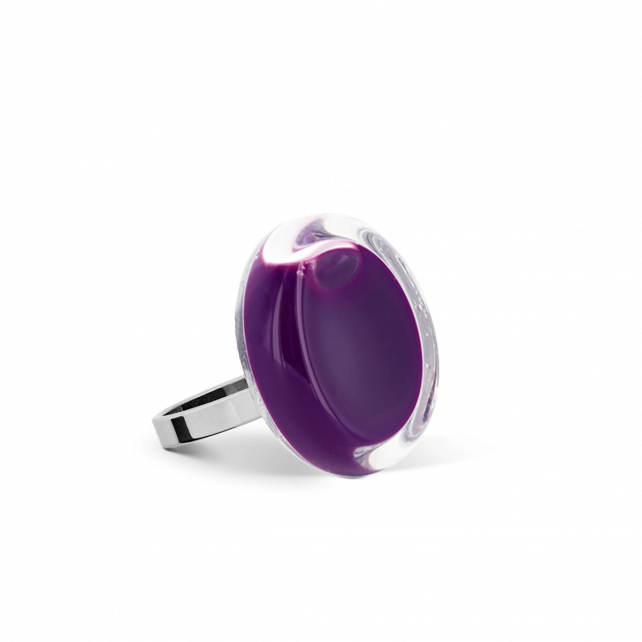Bague en verre soufflée - Cachou Nano Milk