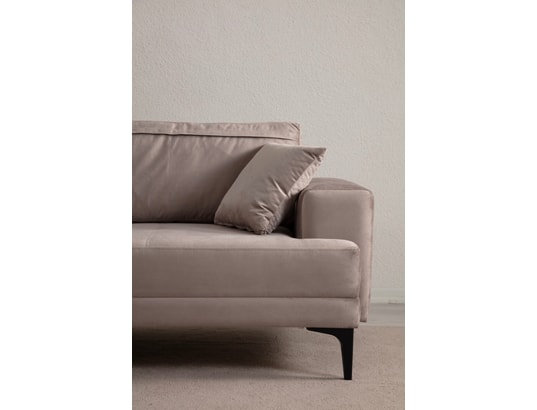 CONCEPT1 - Canapé tissu Astana 3 places beige 234 x 100 x h78