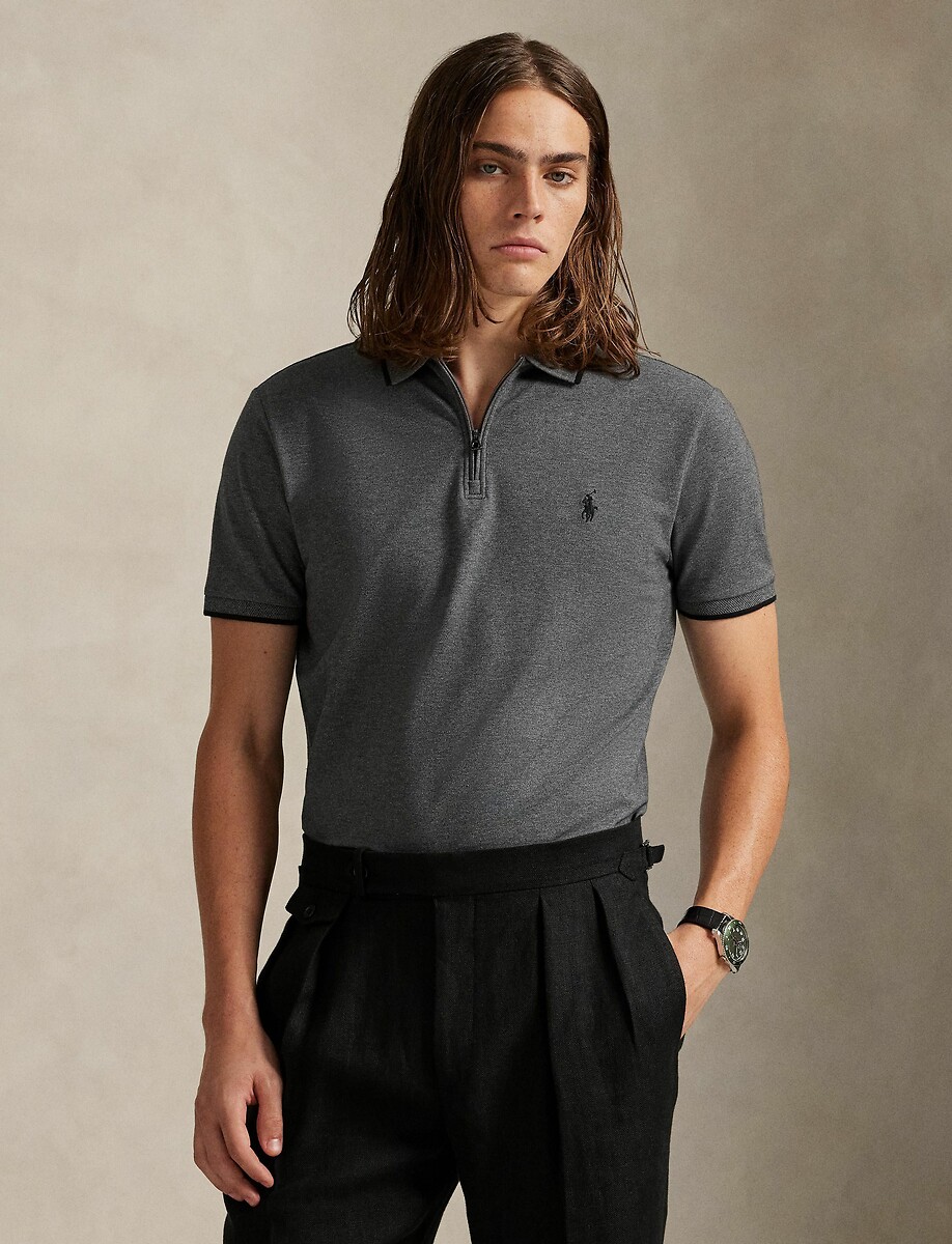 POLO RALPH LAUREN<br>Camisa polo de manga curta em malha elástica