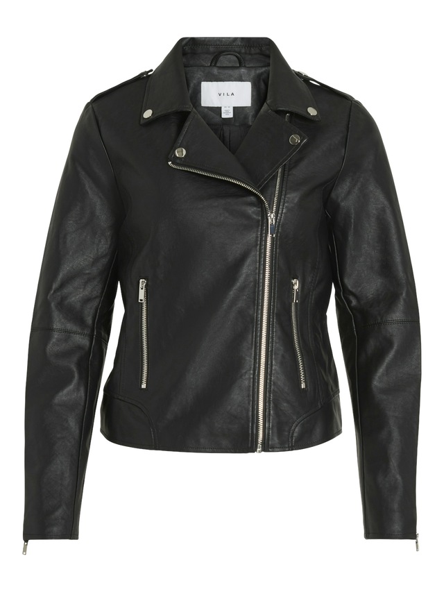 Vila Lederimitatjacke »VICARA COATED JACKET - NOOS« mit Biker Details