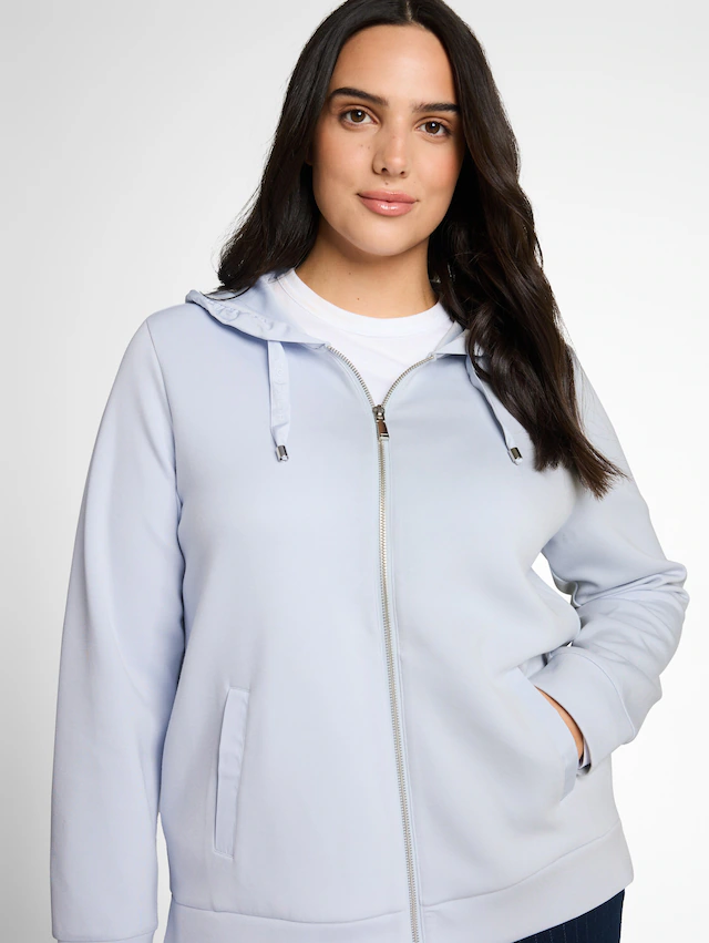 TOM TAILOR PLUS Kapuzensweatjacke aus Scuba Stoff