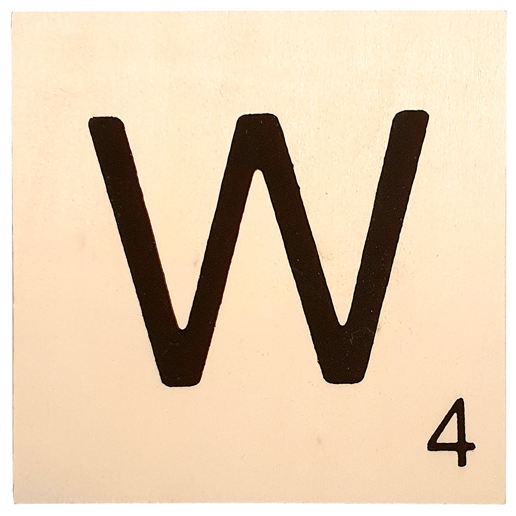Lettre W bois à décorer 10x10cm