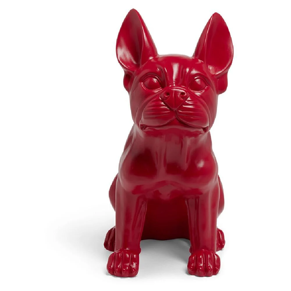 Bulldog décoratif grand modèle plastique rouge
