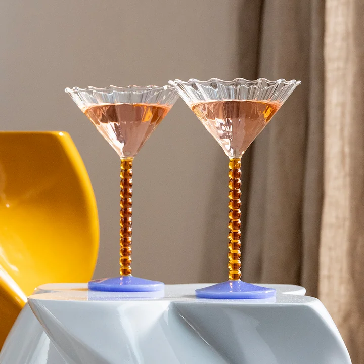 &klevering - Coupe Perle Cocktailglas, grün (2er-Set)