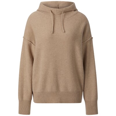 Damen-Strickhoodie, Beigemelange