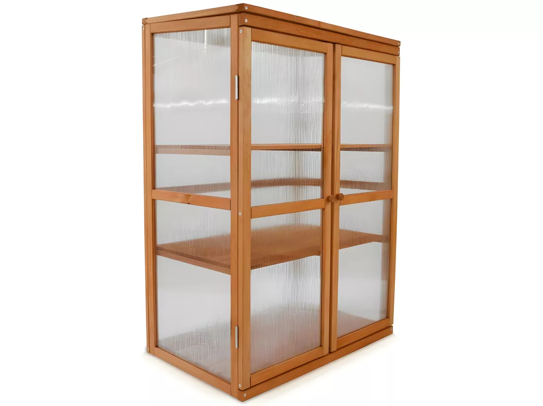 Serre en bois jardin châssis 3 étagères modèle : Printemps 76x47x110,5cm