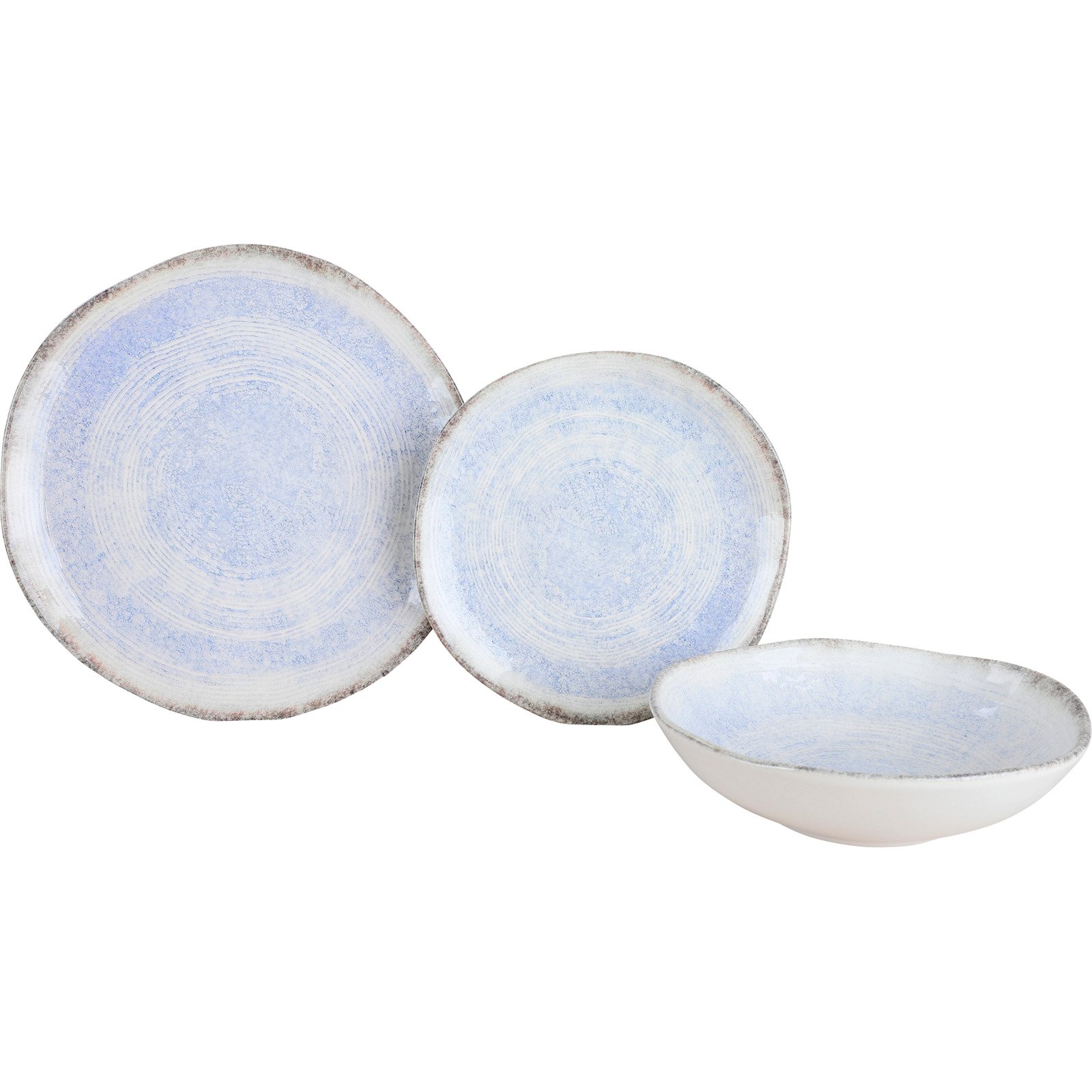 Tafelservice Organic 12tlg blau/braun