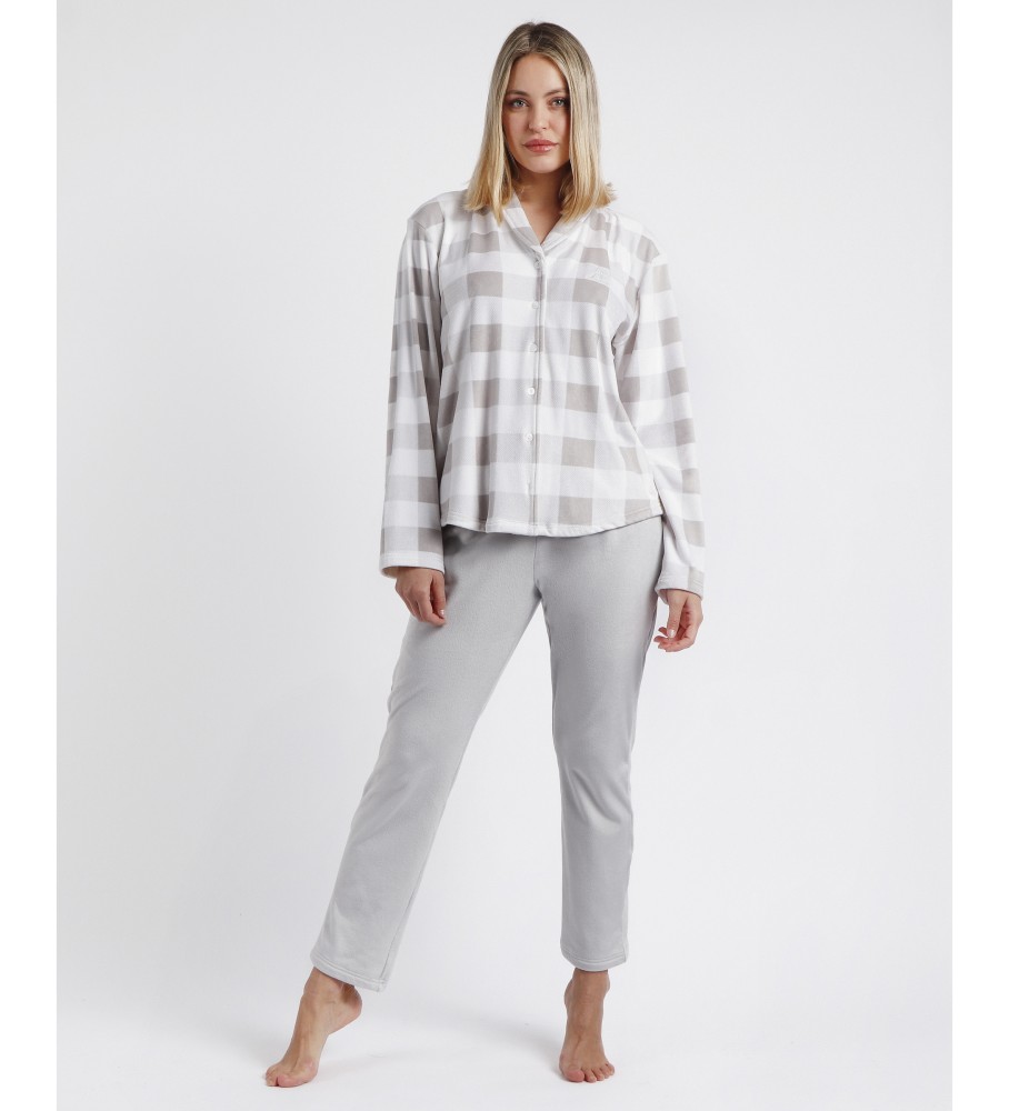 Pijama aberto Admas Adm Velvet Cinza
