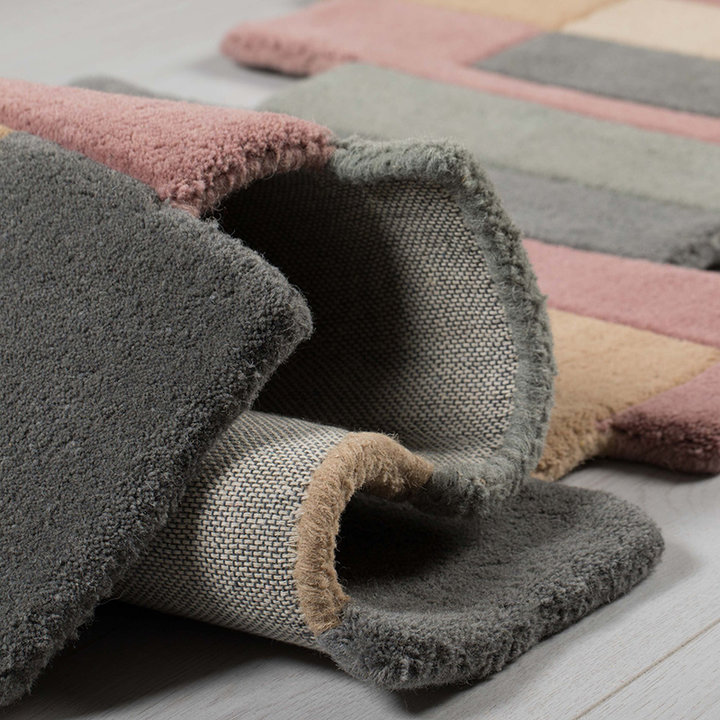 Abstract vloerkleed - Stracto Collage Roze/Beige