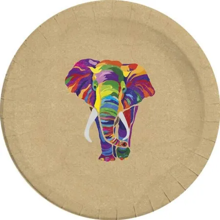 Procos Decorata™ Partyteller Elefant 8 Stk. Ø 23cm