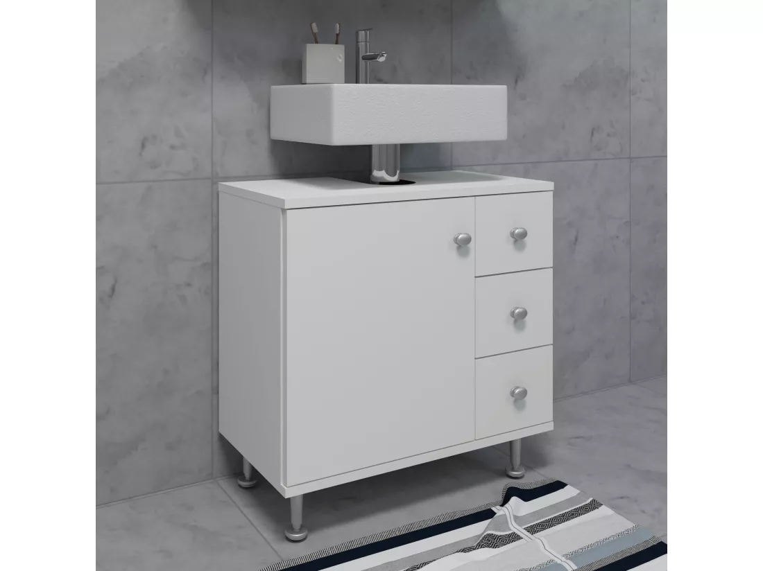 Armoire basse de salle de bain en bois Tiroir Nilosi M
