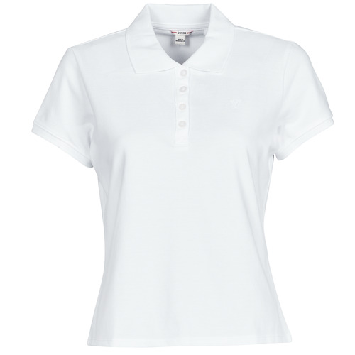 Guess - ES SS GUESS LOGO PIQUE POLO - Blanc