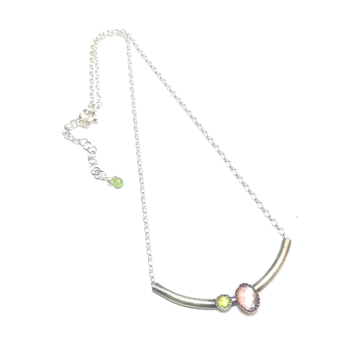 Collier Duo Améthyste Et Péridot, Argent 925