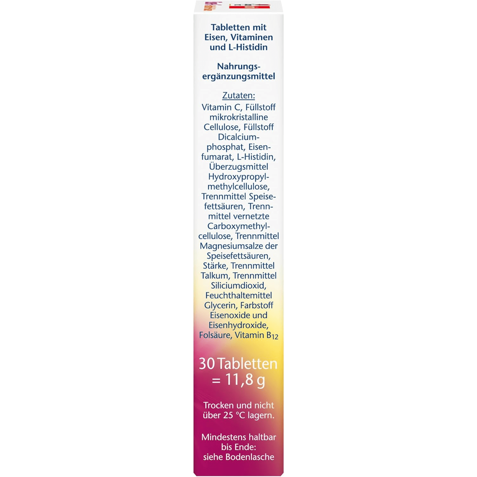 Eisen + C + Histidin + Folsäure (30 Tabletten)
