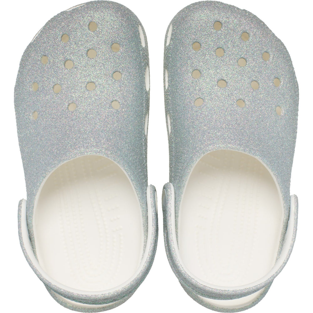 Køb Crocs White Classic Iridescent Glitter Gloc