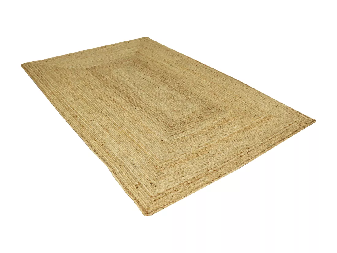 Tapis rectangle 100% jute tressé - 200 x 290 cm -Naturel - JAYA